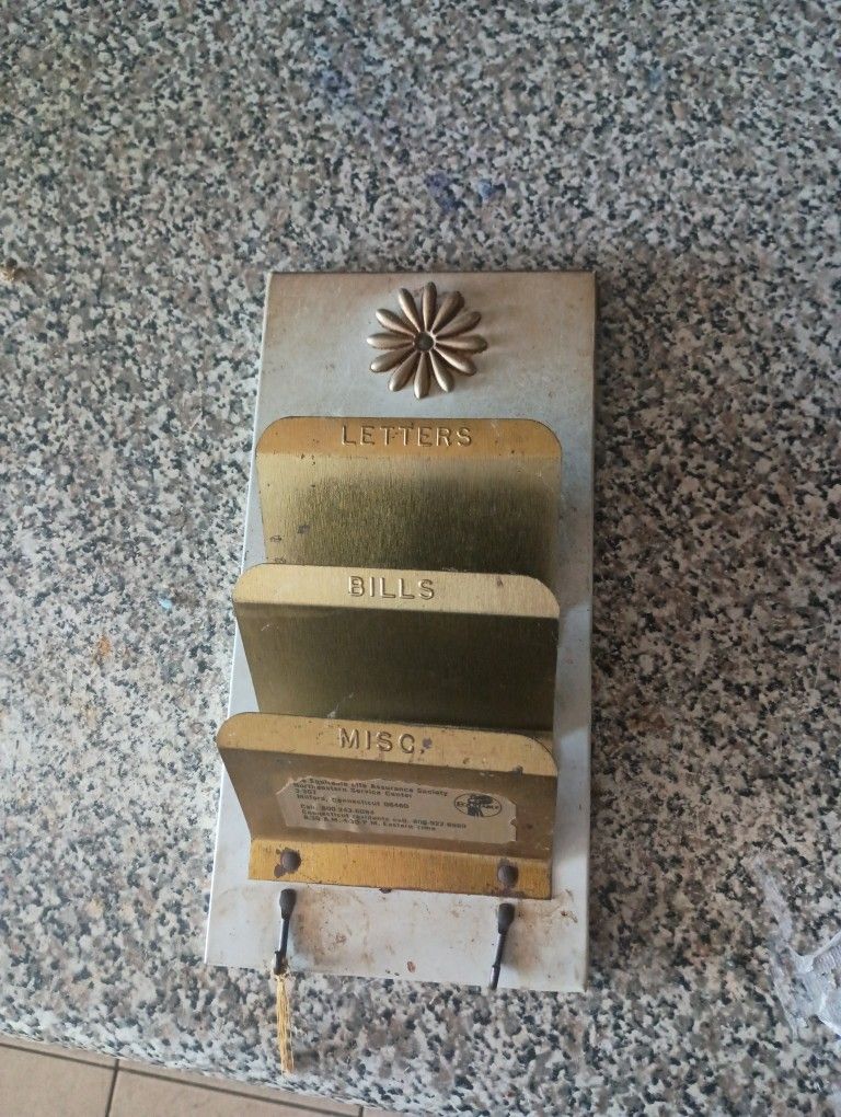 Vintage Mail Organizer Hanging Shelf