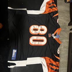 NFL Equipment Peter Warrick Bengals #80 Reebok On-Field Black Jersey Size 56