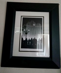 Bellagio Fountains Framed Black n White Photo