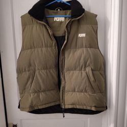 VINTAGE PUFFA VEST JACKET 🧥 LARGE GREEN BLACK 