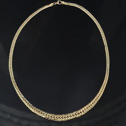 18k Yellow Gold Curb Link Chain Necklace 18in