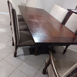 solid wood dining table for 8 with 8 chairs