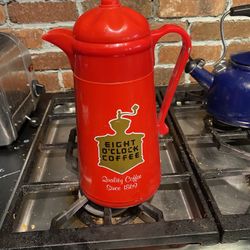 Vintage Red Eight O Clock Coffee Carafe