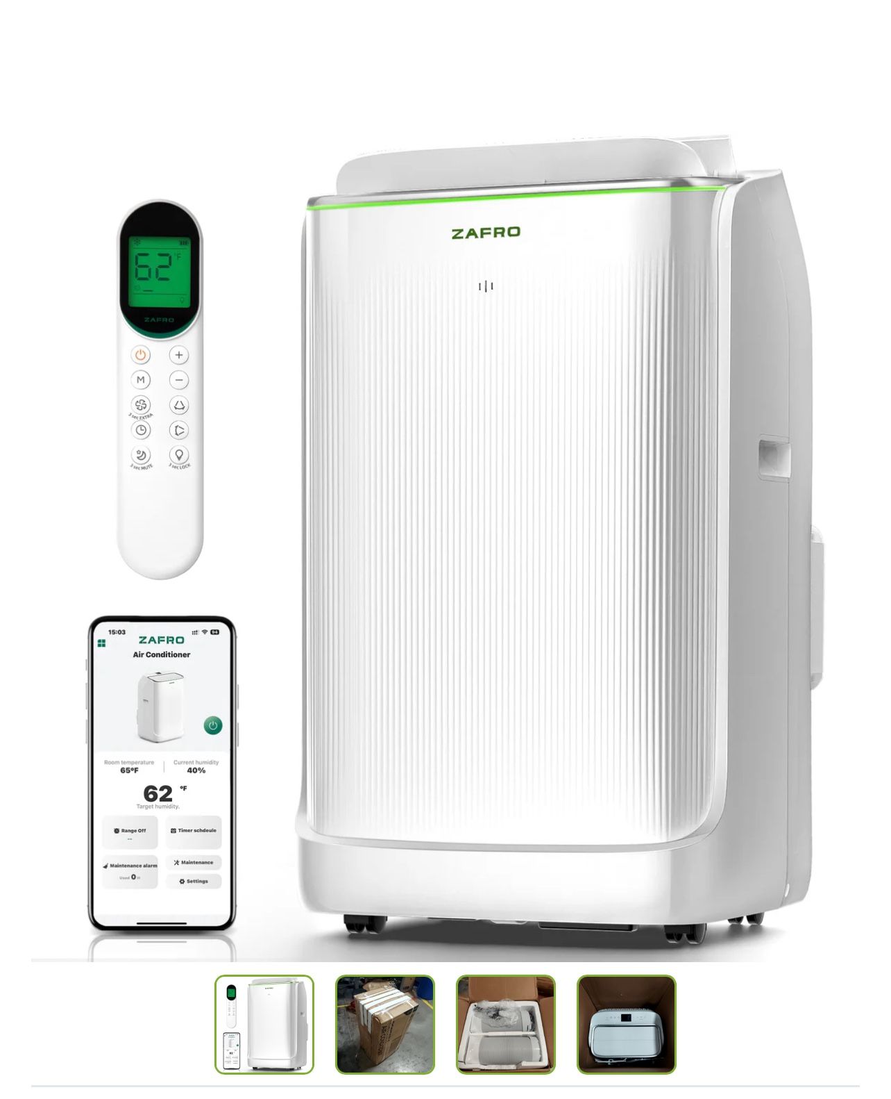 Portable Air Conditioners, Ultra Quiet(42dB) Dual Duct Smart AC with Drainage-free Cooling/24Hrs Timer/APP/Remote/Cool, Fan & Dehumidifier Modes for I