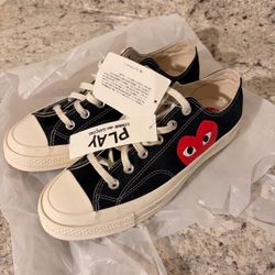 Comme Des Garcons CDG PLAY Converse Chuck Taylor Shoe SZ 10 M 8 W