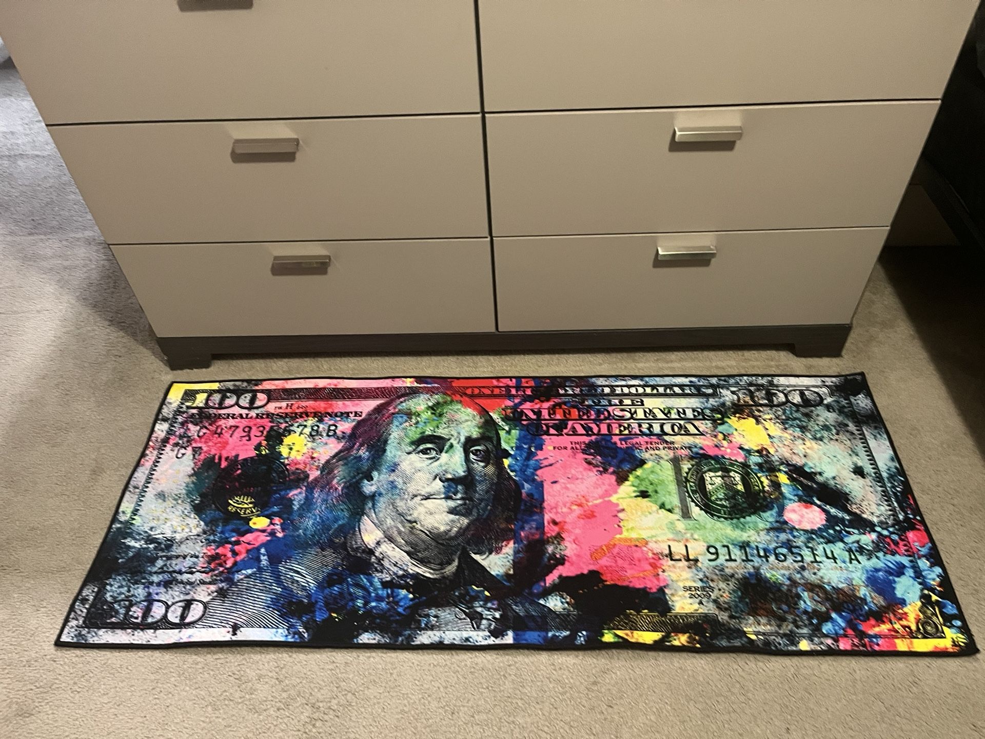 100 Dollar Bill Runner Area Rug