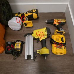 DeWalt Power Tools And Chargers. 