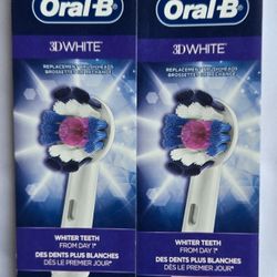 Oral-B 3D White Electric Toothbrush Brush Heads Refill, 2Pks Of 3 Count. 6 Heads