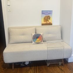 Spaze Napa Armless Sofa Bed- Pearl White