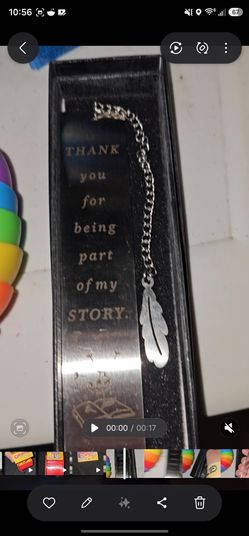 Metal Bookmark: "Thank You For Being Part Of My Story"