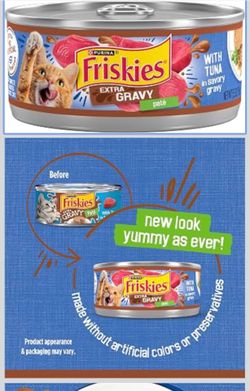 NEW Purina Friskies Wet Cat Food Pate, Extra Gravy With Tuna - (Pack of 20) 5.5 oz. Cans