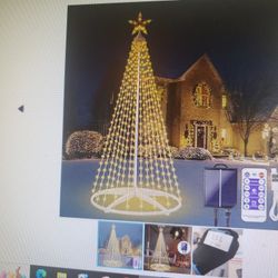 Solar Christmas Cone Tree Lights, NEW