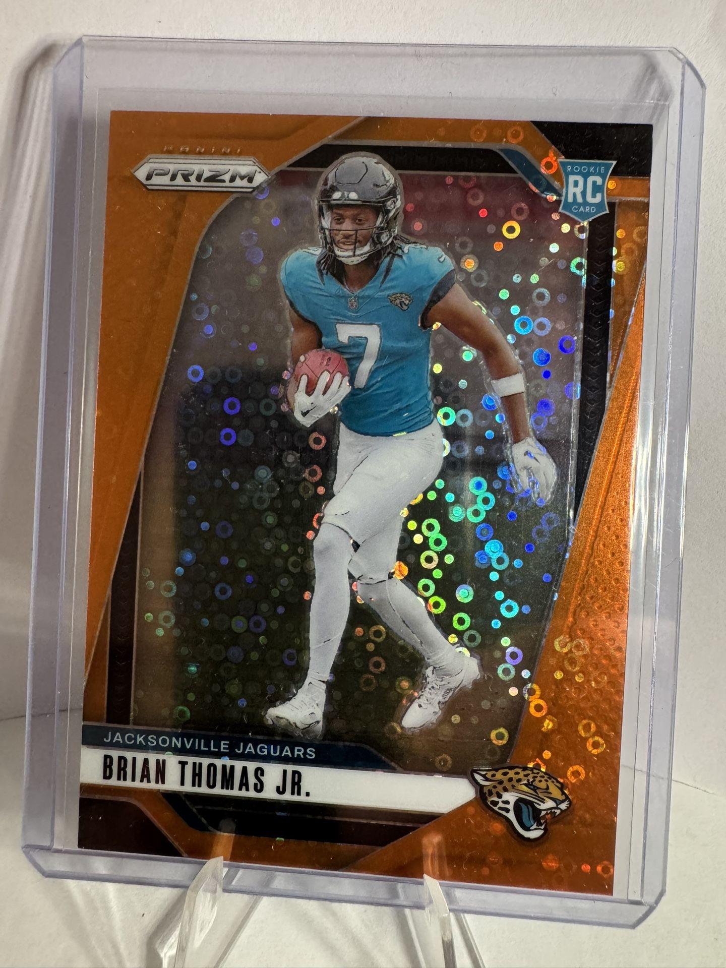 Brian Thomas Jr. Prizm Orange Disco Parallel Rookie Card