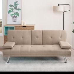 Three Colors Available Futon Sofa Couch Gray Futon Beige Futon Black Futon Brand New