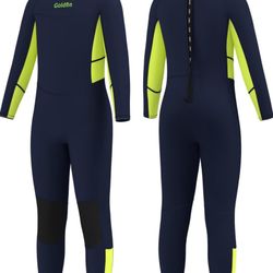 Goldfin Kids Wetsuit for Boys Girls 3mm Neoprene Back Zip Wet Suits Toddler Youth Keep Warm for Cold Water Paddleboarding Snorkeling Surfing Swimming