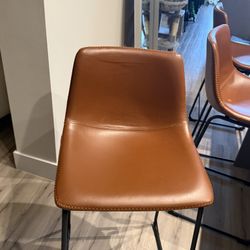 Cognac Leather Barstools