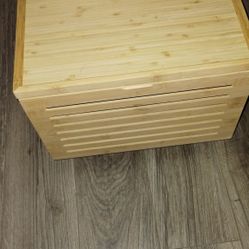New Bamboo Storage Box w/ Casters