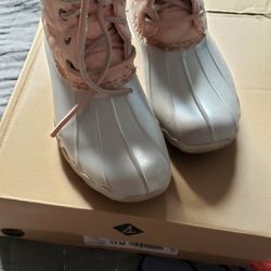Sperry Winter Boot Girl Blush Silver 13M