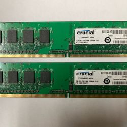 Crucial 2GB (2x1GB) DDR2-667 PC2-5300 Desktop RAM CT12864AA667.M8FH - Tested
