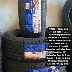 SET OF NEW TIRES, 215/70R16 ATLANDER HT , INCLUDING MOUNTING AND BALANCING. ASK ME FOR ANY SIZE OR BRAND