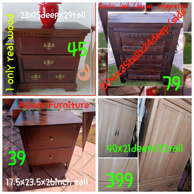 Tables Armoire Storage Wood Solid