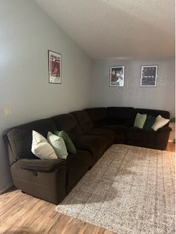 Brown reclining sectional