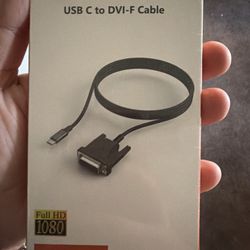 USB-C to DVI Adapter Cable – 1080p Full HD (New, Sealed) 