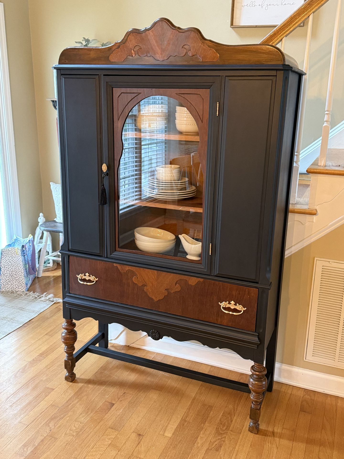 Black Antique China Cabinet