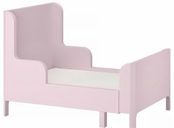 Ikea BUSUNGE Extendable bed, light pink, 80x200 cm