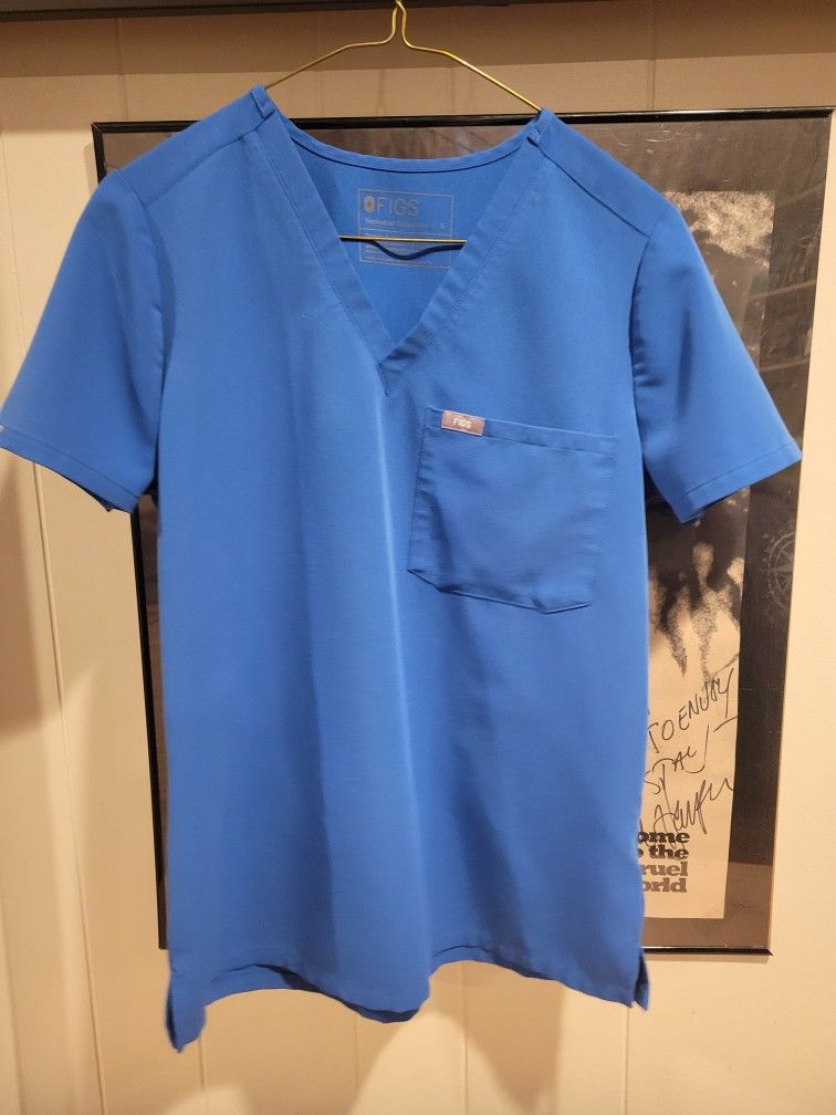 Figs blue scrub top S