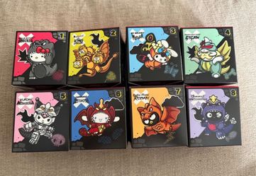 NEW 2026 McDonald's Hello Kitty X Godzilla Happy Complete Set (8 Toys), UNOPENED