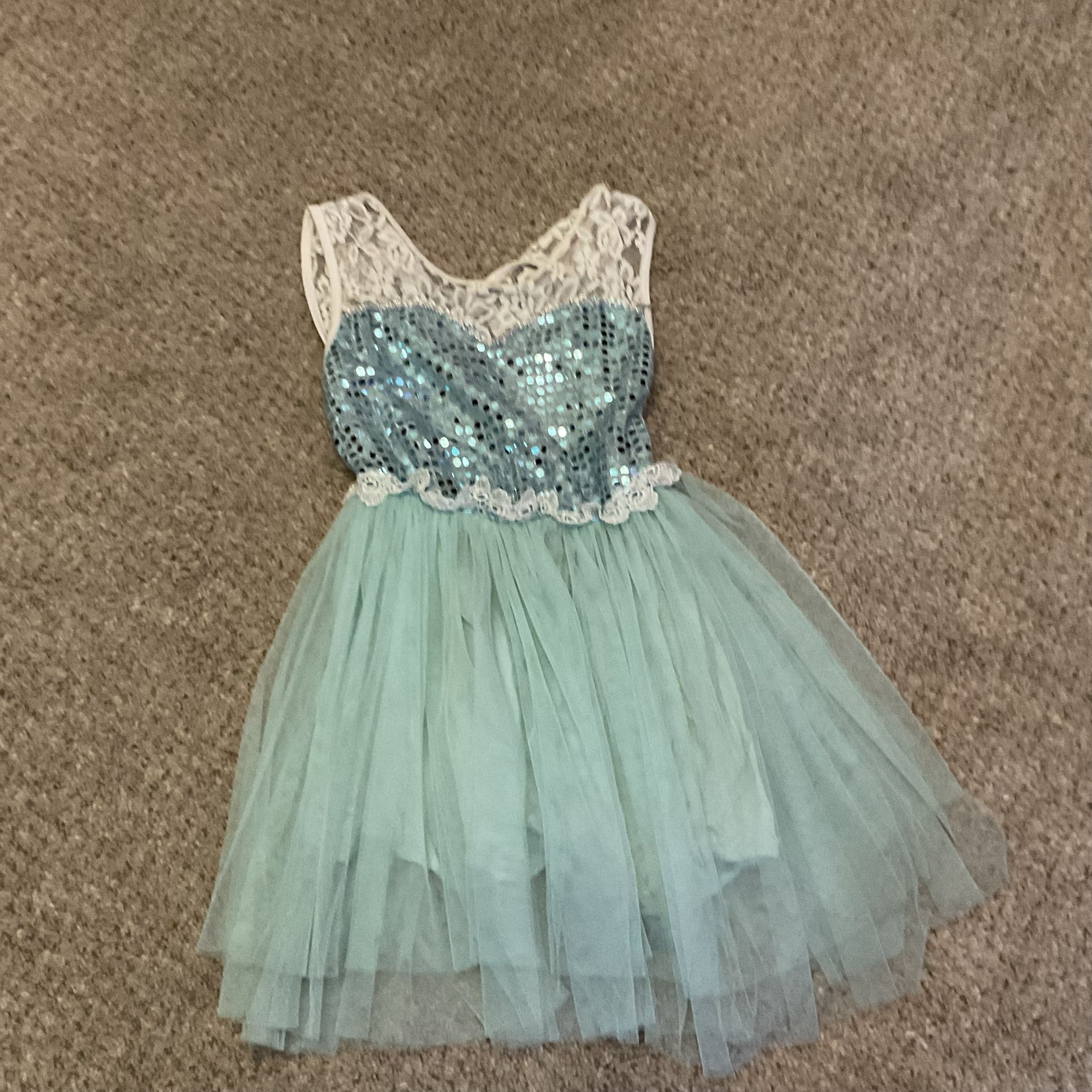 White and Turqoise Elsa Dress