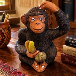 Fine Art Vintage Original Peru Peruvian CASALS Studio Clay Pottery Statue Monkey Figure Handmade Sculpture Artist Artisan Ceramic HILLCREST AREA