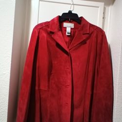 Beautiful Red Suede Jacket (L)