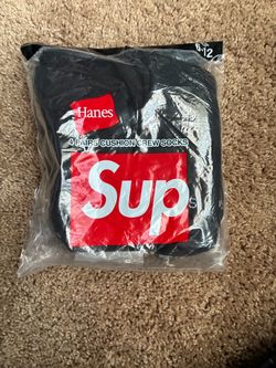 Supreme x Hanes Crew Socks 4-Pack Black