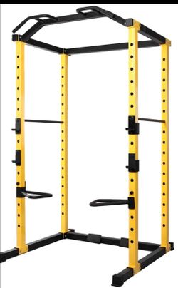 Power Rack Squat Cage with Pull-Up Bar and Cable Pulley System