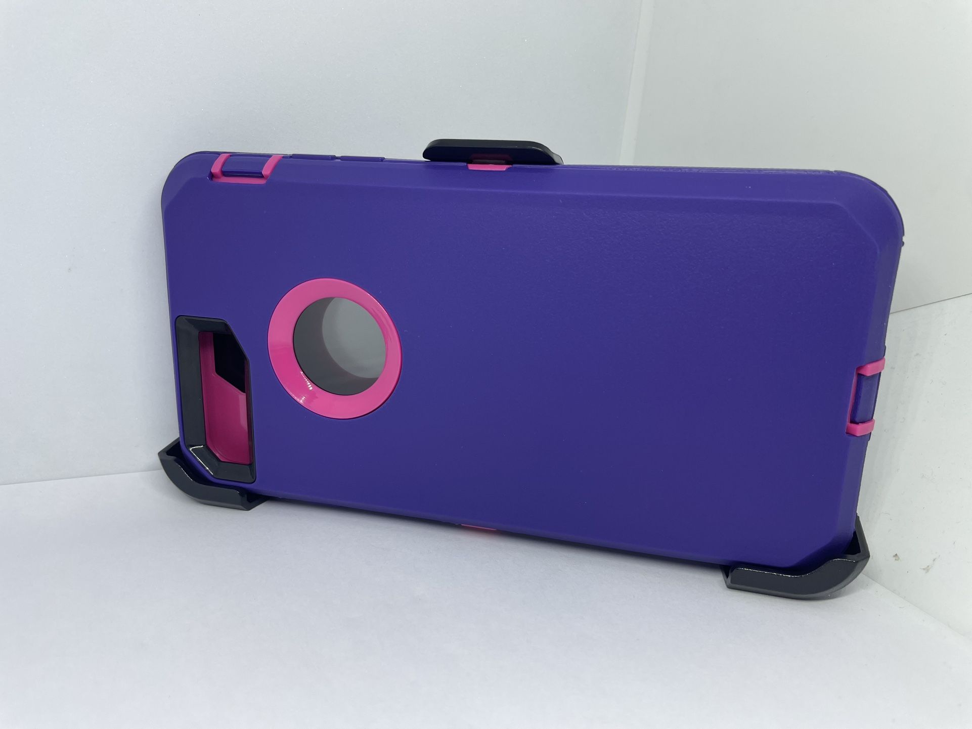 For iPhone 7 Plus / 8 Plus Purple With Pink Case With Belt Clip