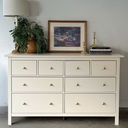 Cream Eight Drawer Dresser