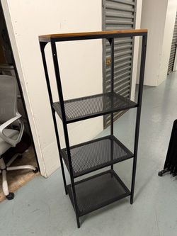 Industrial Metal Shelving With Wood Top