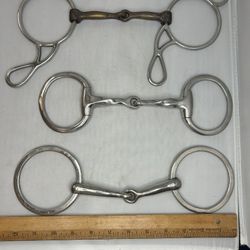 Horse Bit Lot Snaffle Bits 5”- English or Western 