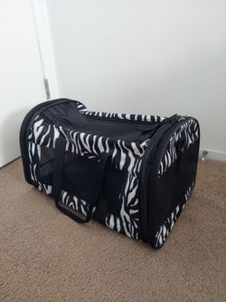 Zebra Print Soft-Sided Pet Carrier