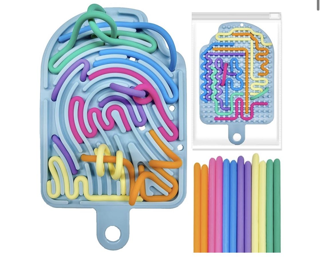 Silicone Sensory Activity Board, Double-Side Fidget Toy for Anxiety, Stress, ADHD, Autism and Calming