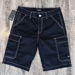 True Religion Men’s Size 32 Black Cargo Shorts NEW