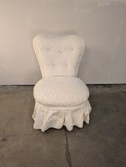 White Skirted Vanity Chair