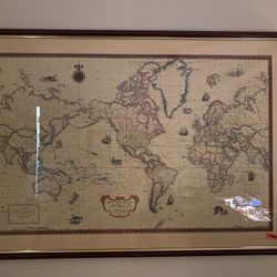 Framed Rand McNally Signature Series World Map