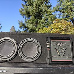 Kenwood Subs In Shallow Box With Kicker Amp