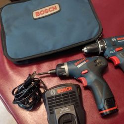 Bosch 12v Max 3/8 Cordless  Impact And Drill Driver, 2 Batteries, Charger And Carry Bag