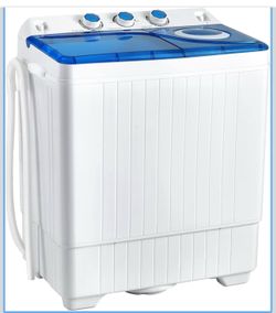 Portable Washing Machine, Twin Tub 26lbs Capacity Laundry Washer, 18lbs Washer and 8lbs Spinner Combo