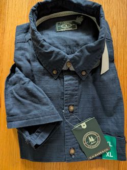 NWT G.H. Bass & Co. Men's Short Sleeve Woven Shirt XL cotton