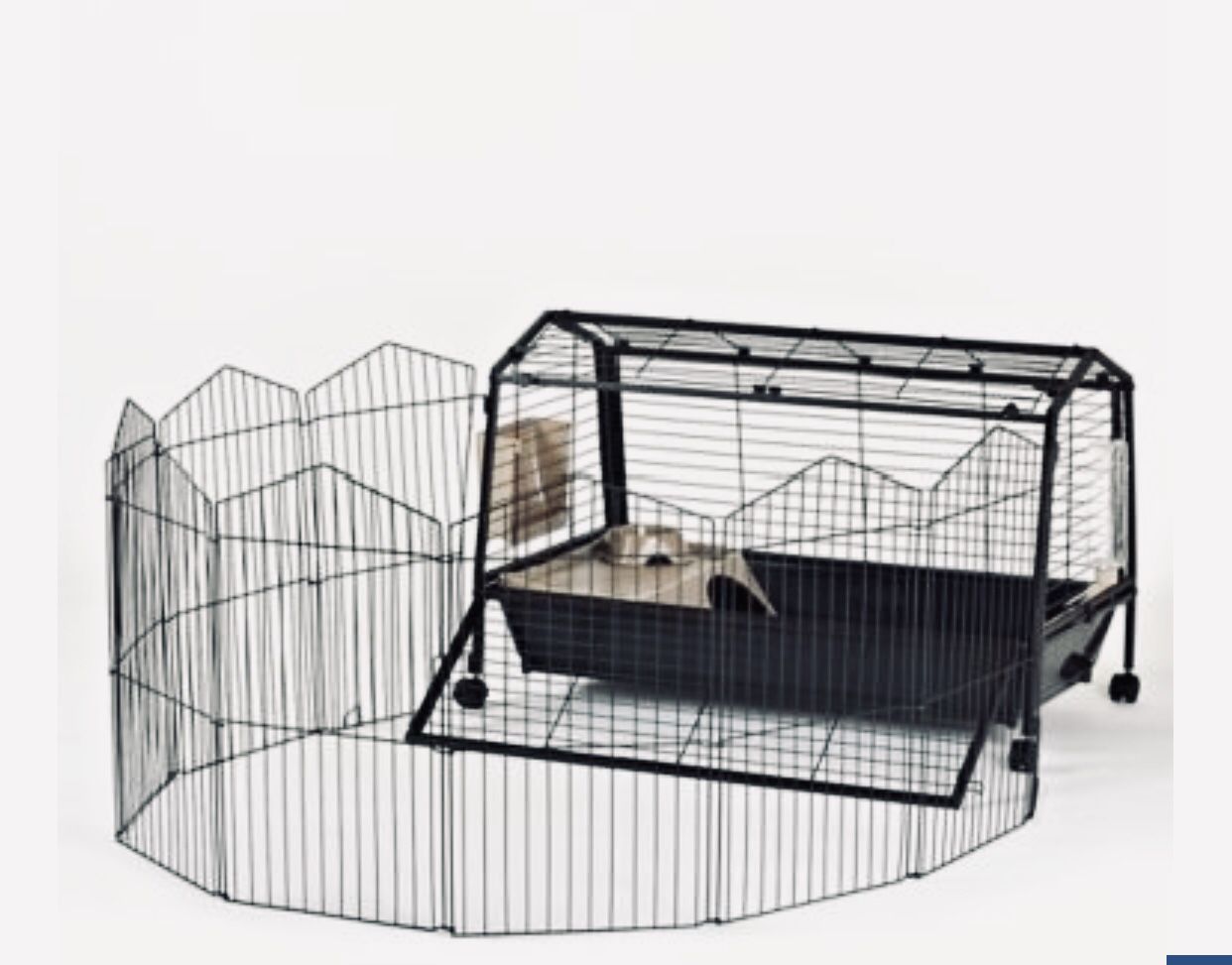 Rabbit cage with playpen